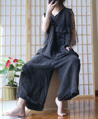 flax linen overalls